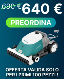 Robot pulitore automatico Wireless per piscine Leonardo XC 24 - Pulitore automatico da fondo e pareti