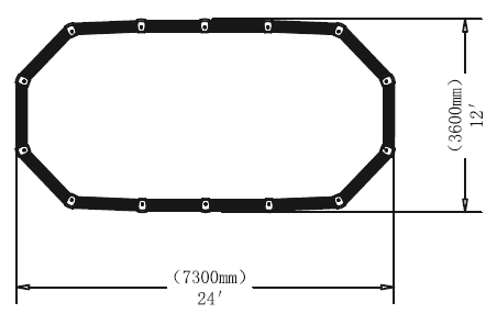 Piscina fuori terra in acciaio Ovale autoportante White Pool 730 bianca h. 130 cm: dimensioni interne ed esterne