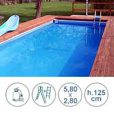 Piscina fuori terra con tubolari LAGUNA BASIC EASY 5,80x2,80m - h125cm